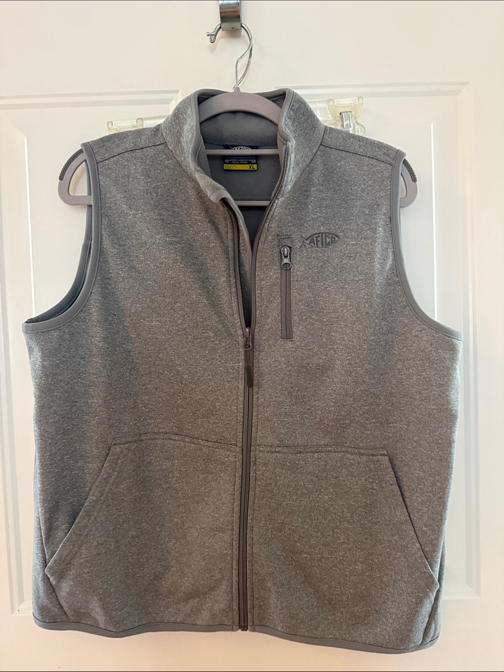 AFTCO Heather Gray Kids Fleece Vest youth XL